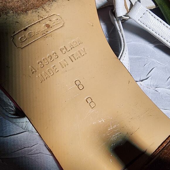 Coach Floral Thong Sandals Womens Size 8B Made In Italy Preppy Y2K Kitten Heel - Picture 6 of 6